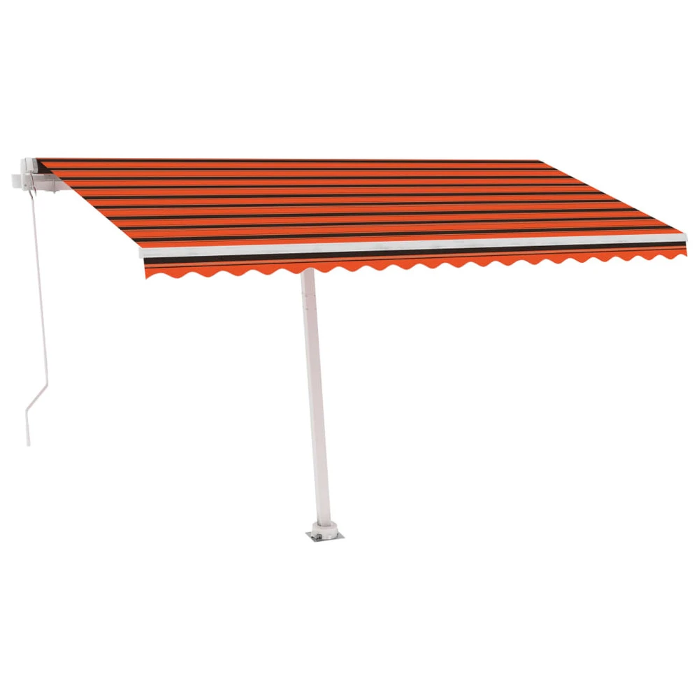 VIDAXL Auvent Manuel Rétractable Avec Led 400x350 Cm Orange Et Marron 4 VIDAXL Auvent Manuel Rétractable Avec Led 400x350 Cm Orange Et Marron – Image 4