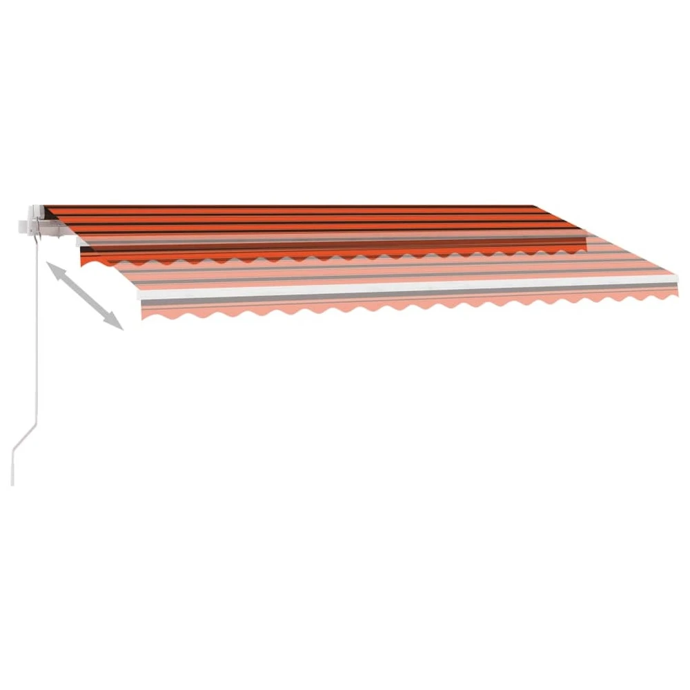 VIDAXL Auvent Manuel Rétractable Avec Led 400x350 Cm Orange Et Marron 6 VIDAXL Auvent Manuel Rétractable Avec Led 400x350 Cm Orange Et Marron – Image 6