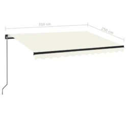 VIDAXL Auvent Manuel Rétractable 350x250 Cm Crème 13 VIDAXL Auvent Manuel Rétractable 350x250 Cm Crème -Konst Decor Magasin 645a95d2e988a9.79842576
