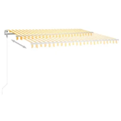 VIDAXL Auvent Manuel Rétractable Avec Led 4,5x3 M Jaune Et Blanc 11 VIDAXL Auvent Manuel Rétractable Avec Led 4,5x3 M Jaune Et Blanc -Konst Decor Magasin 645a95d7e85766.11784377