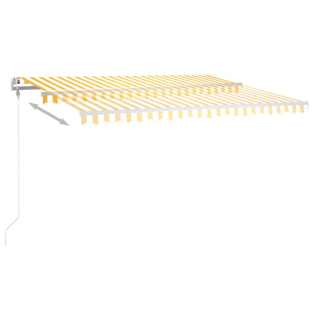 VIDAXL Auvent Manuel Rétractable Avec Led 4,5x3 M Jaune Et Blanc 5 VIDAXL Auvent Manuel Rétractable Avec Led 4,5x3 M Jaune Et Blanc – Image 5