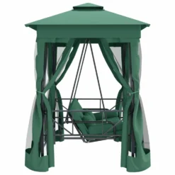 VIDAXL Tonnelle De Jardin Banc Pivotant Convertible Vert Tissu Acier -Konst Decor Magasin 645a96a5440329.28592391