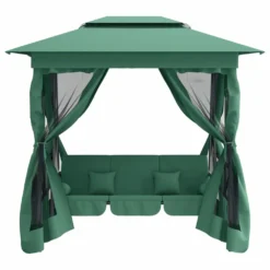 VIDAXL Tonnelle De Jardin Banc Pivotant Convertible Vert Tissu Acier -Konst Decor Magasin 645a96a54829b0.14743921