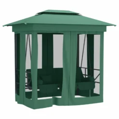 VIDAXL Tonnelle De Jardin Banc Pivotant Convertible Vert Tissu Acier -Konst Decor Magasin 645a96a55447b8.70077218