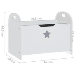 VIDAXL Banc De Rangement Pour Enfants Blanc 62x40x46,5 Cm Mdf 13 VIDAXL Banc De Rangement Pour Enfants Blanc 62x40x46,5 Cm Mdf -Konst Decor Magasin 645a96bb78a8e8.94840308