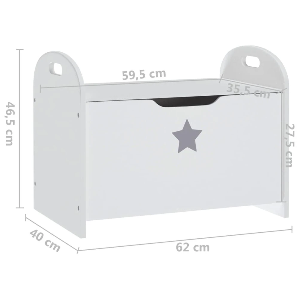 VIDAXL Banc De Rangement Pour Enfants Blanc 62x40x46,5 Cm Mdf 7 VIDAXL Banc De Rangement Pour Enfants Blanc 62x40x46,5 Cm Mdf – Image 7