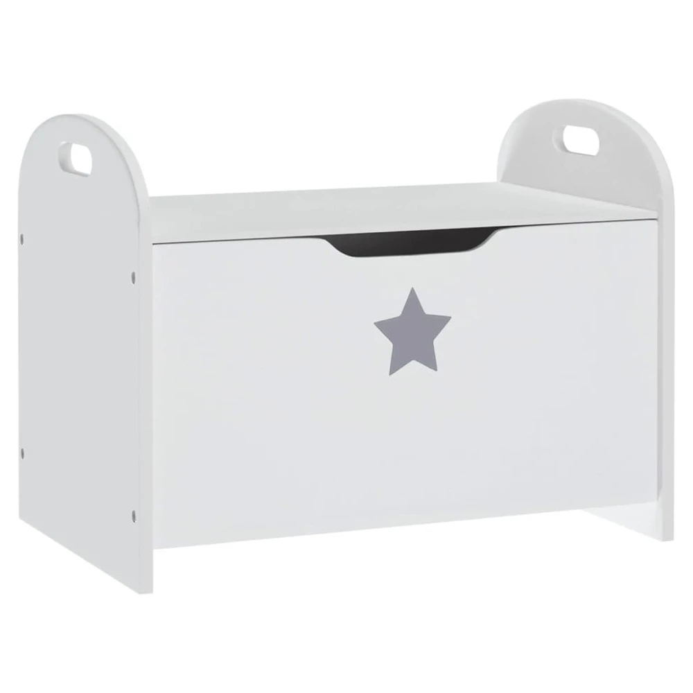 VIDAXL Banc De Rangement Pour Enfants Blanc 62x40x46,5 Cm Mdf 2 VIDAXL Banc De Rangement Pour Enfants Blanc 62x40x46,5 Cm Mdf – Image 2