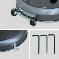 Chauffage D'extérieur Gaz 12.5kw - Finland - Parasol Chauffant Gris. Réglable. Porte En Façade Et Roulettes -Konst Decor Magasin 645b907eb42bf1.98988397