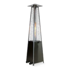 Parasol Chauffant Au Gaz Pyramide - Greenland Avec Housse De Protection Grise - Chauffage D'extérieur 11.2kw En Acier Inoxydable. -Konst Decor Magasin 645b9087971341.67374599