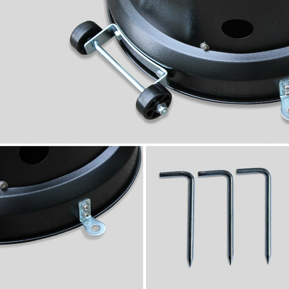 Chauffage D'extérieur Gaz 12.5kw - Finland - Parasol Chauffant Noir. Réglable. Porte En Façade Et Roulettes 6 Chauffage D'extérieur Gaz 12.5kw - Finland - Parasol Chauffant Noir. Réglable. Porte En Façade Et Roulettes – Image 6