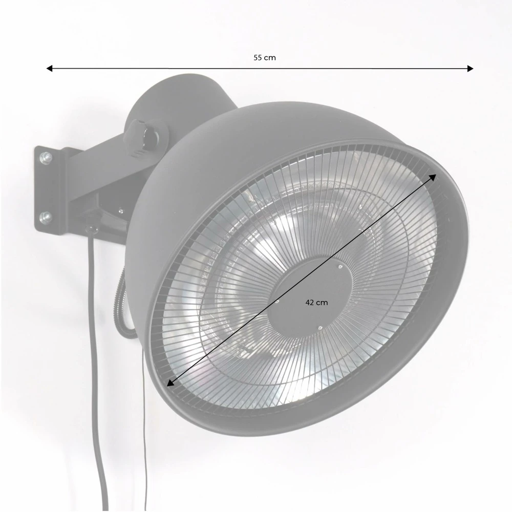Parasol Chauffant électrique 2000w Mural - Lapland - Chauffage D’extérieur Type Halogène. 3 Niveaux De Chauffe (800w / 1200w / 6 Parasol Chauffant électrique 2000w Mural - Lapland - Chauffage D’extérieur Type Halogène. 3 Niveaux De Chauffe (800w / 1200w / – Image 6