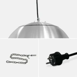 Parasol Chauffant électrique Suspendu 1500w – Oslo – Chauffage D’extérieur Type Halogène. Kit De Suspension Inclus (chaîne Et 8 Parasol Chauffant électrique Suspendu 1500w – Oslo – Chauffage D’extérieur Type Halogène. Kit De Suspension Inclus (chaîne Et -Konst Decor Magasin 645b908fa31393.80972350