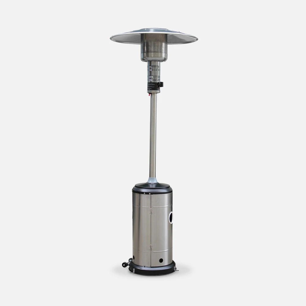 Chauffage D'extérieur Gaz 12.5kw - Finland - Parasol Chauffant En Acier Inoxydable. Réglable. Porte En Façade Et Roulettes 1 Chauffage D'extérieur Gaz 12.5kw - Finland - Parasol Chauffant En Acier Inoxydable. Réglable. Porte En Façade Et Roulettes