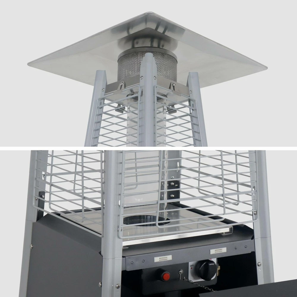 Chauffage D'extérieur - Sweden - Parasol Chauffant Gaz Pyramide. Design. Véritable Flamme. Roulettes + Housse De Protection Incluses 2 Chauffage D'extérieur - Sweden - Parasol Chauffant Gaz Pyramide. Design. Véritable Flamme. Roulettes + Housse De Protection Incluses – Image 2