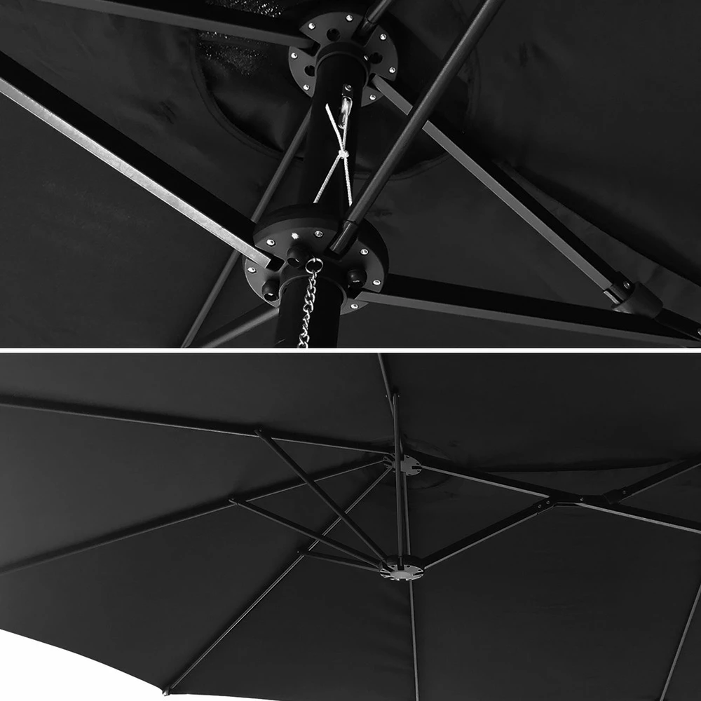Parasol Double 2,7x4,6m Linai Noir 3 Parasol Double 2,7x4,6m Linai Noir – Image 3