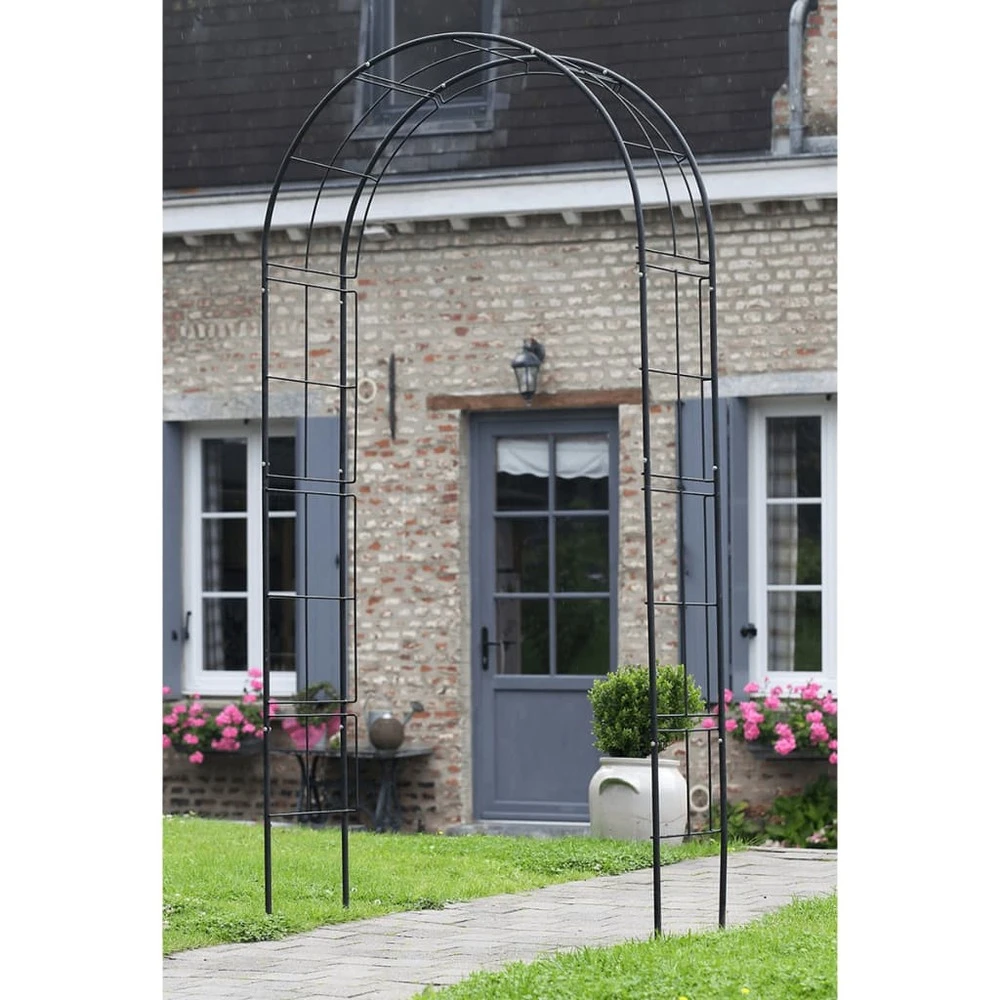 Nature Arche De Jardin Métal 229x38x113 Cm Noir 2 Nature Arche De Jardin Métal 229x38x113 Cm Noir – Image 2