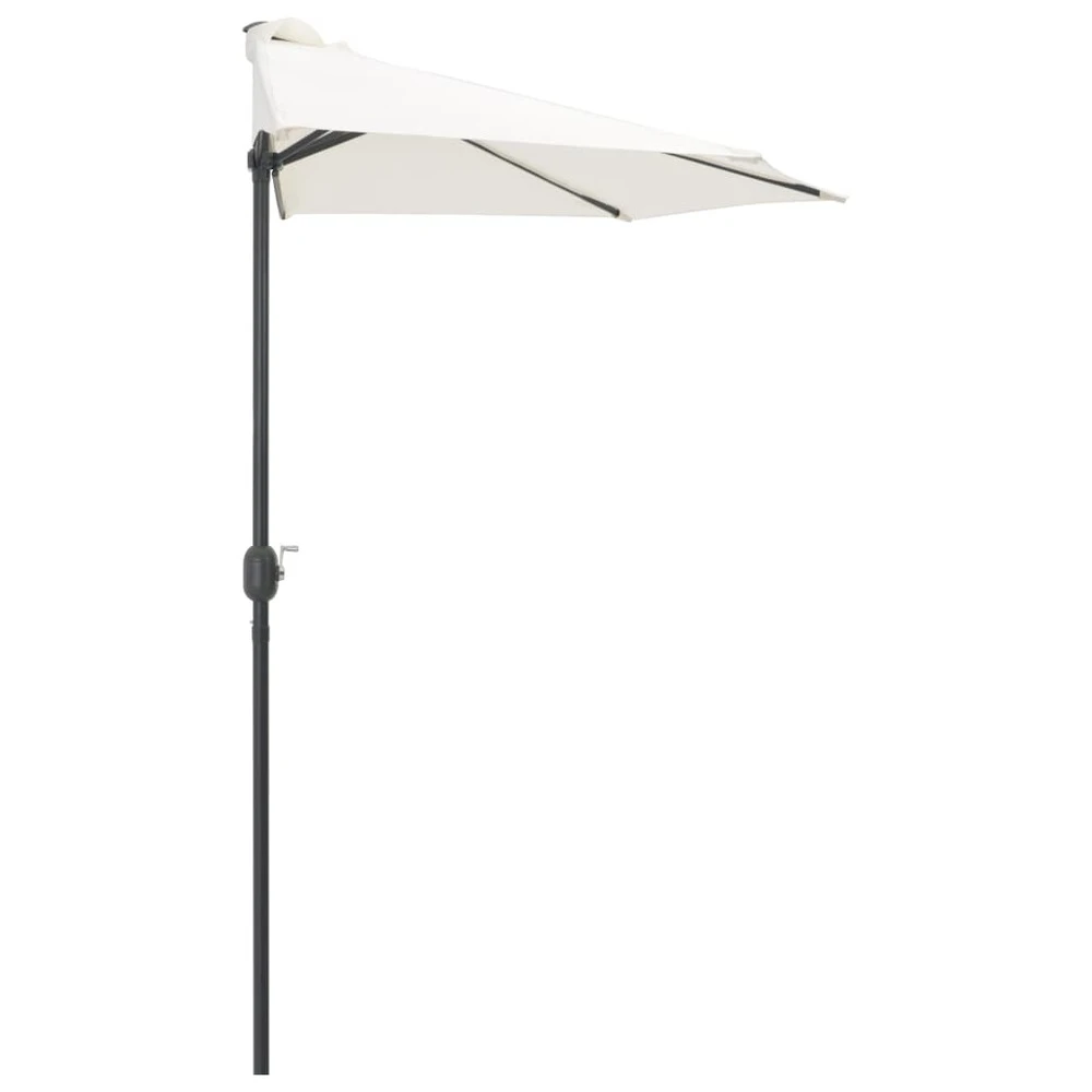 VIDAXL Parasol De Balcon Avec Mât En Aluminium Sable 270x144 Cm Demi 4 VIDAXL Parasol De Balcon Avec Mât En Aluminium Sable 270x144 Cm Demi – Image 4