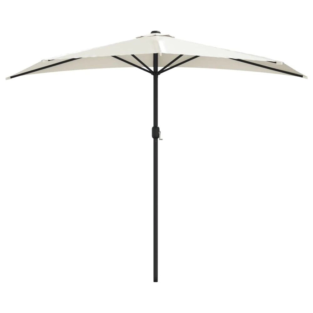 VIDAXL Parasol De Balcon Avec Mât En Aluminium Sable 270x144 Cm Demi 3 VIDAXL Parasol De Balcon Avec Mât En Aluminium Sable 270x144 Cm Demi – Image 3