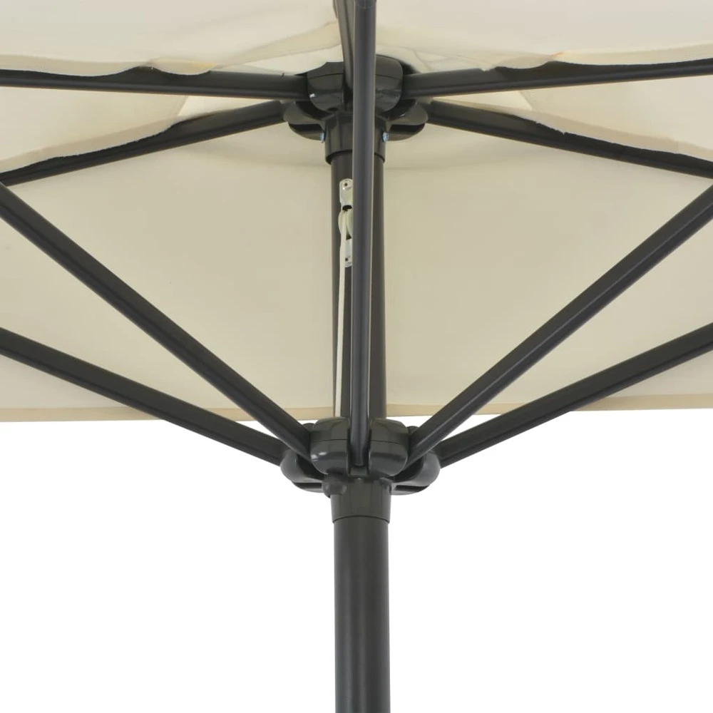 VIDAXL Parasol De Balcon Avec Mât En Aluminium Sable 270x144 Cm Demi 6 VIDAXL Parasol De Balcon Avec Mât En Aluminium Sable 270x144 Cm Demi – Image 6