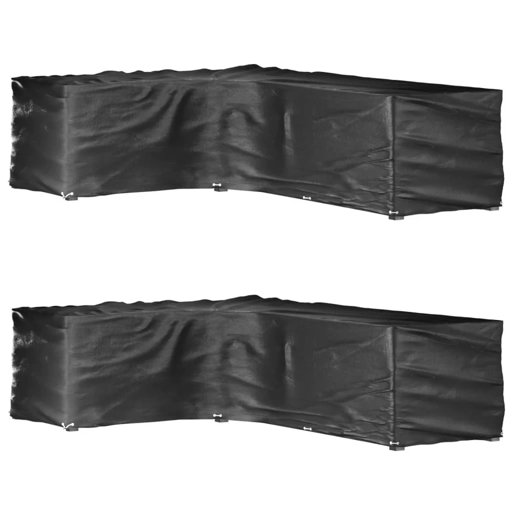 VIDAXL Housses De Salon De Jardin En Forme De L 2 Pcs 18 œillets 1 VIDAXL Housses De Salon De Jardin En Forme De L 2 Pcs 18 œillets