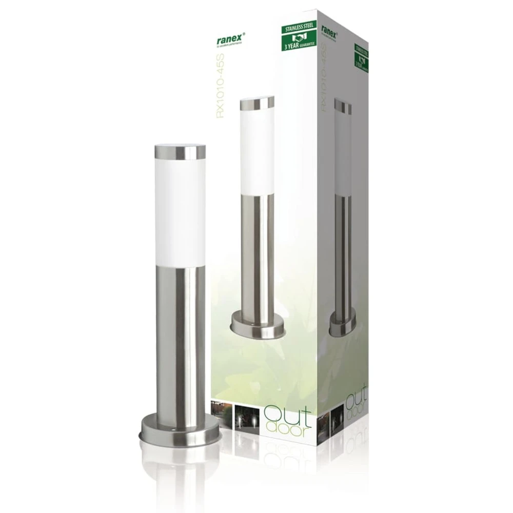 Borne D'éclairage De Jardin 20 W Chrome 45 Cm Rx1010-45 1 Borne D'éclairage De Jardin 20 W Chrome 45 Cm Rx1010-45