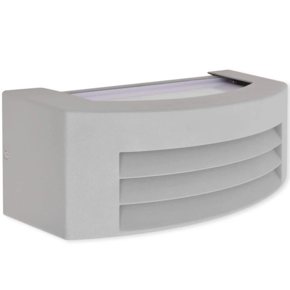 VIDAXL Applique Murale Extérieure Aluminium Gris 4 VIDAXL Applique Murale Extérieure Aluminium Gris – Image 4