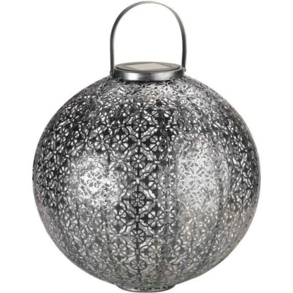 Lanterne Solaire Jumbo Damasque En Métal Ajouré 2 Lanterne Solaire Jumbo Damasque En Métal Ajouré – Image 2