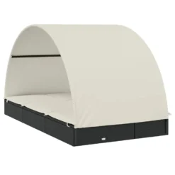 VIDAXL Transat 2 Places Avec Toit Rond Noir 211x112x140 Cm 11 VIDAXL Transat 2 Places Avec Toit Rond Noir 211x112x140 Cm -Konst Decor Magasin 645eceef0d3726.63817551