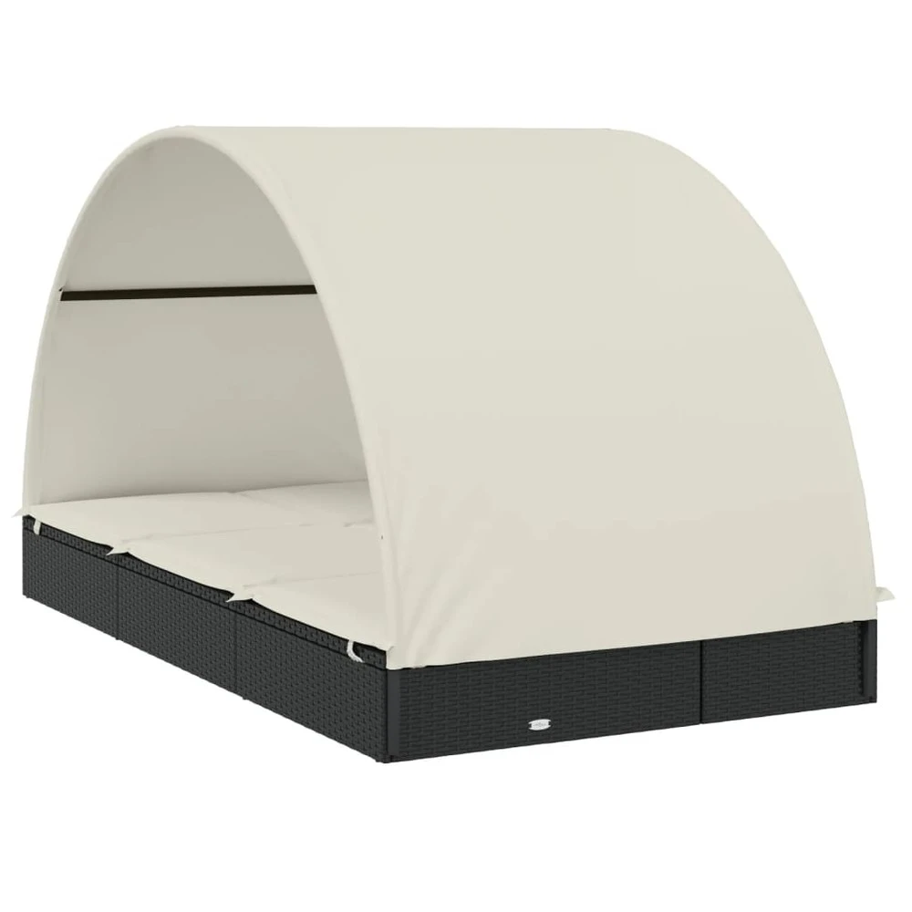 VIDAXL Transat 2 Places Avec Toit Rond Noir 211x112x140 Cm 5 VIDAXL Transat 2 Places Avec Toit Rond Noir 211x112x140 Cm – Image 5