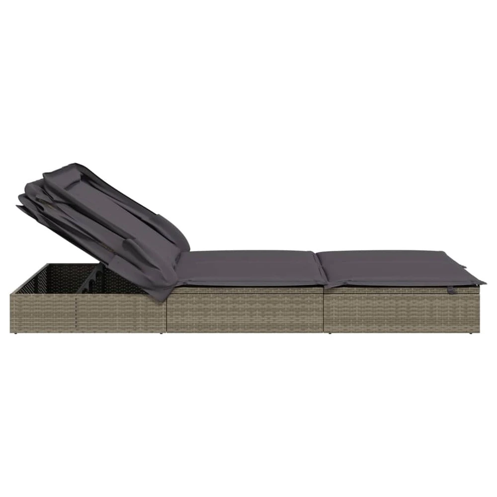 VIDAXL Transat 2 Places Avec Toit Pliable Gris 213x118x97 Cm 7 VIDAXL Transat 2 Places Avec Toit Pliable Gris 213x118x97 Cm – Image 7