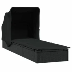 VIDAXL Transat Avec Toit Pliable Noir 213x63x97 Cm Résine Tressée 10 VIDAXL Transat Avec Toit Pliable Noir 213x63x97 Cm Résine Tressée -Konst Decor Magasin 645ecef57dbfd9.21130365