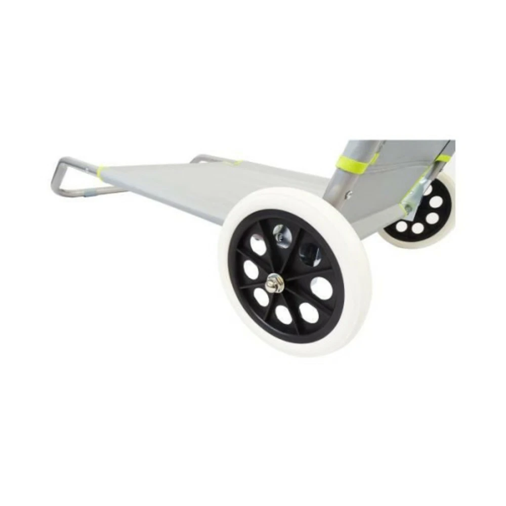 Transat Chaise De Plage A Roulette Vert Et Gris 3 Transat Chaise De Plage A Roulette Vert Et Gris – Image 3