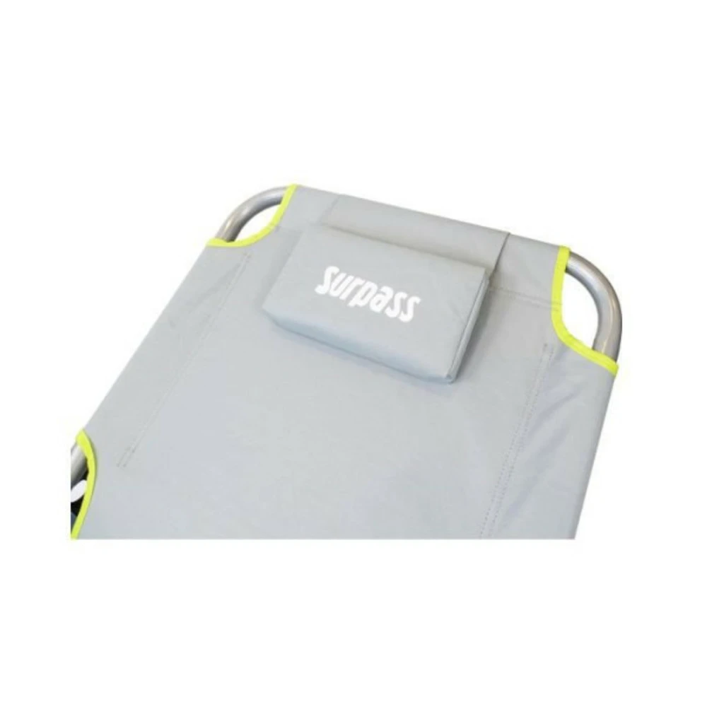 Transat Chaise De Plage A Roulette Vert Et Gris 4 Transat Chaise De Plage A Roulette Vert Et Gris – Image 4