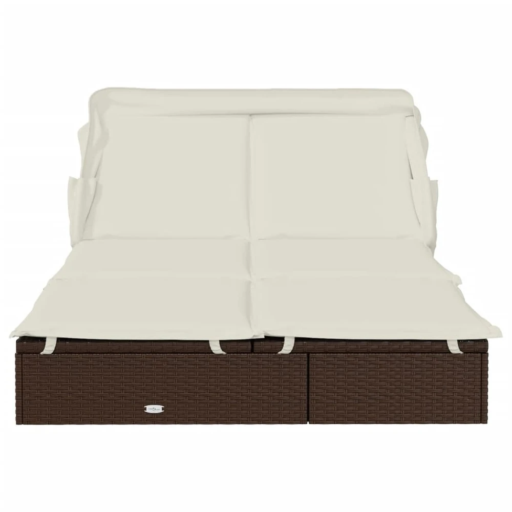 VIDAXL Transat 2 Places Avec Toit Pliable Marron 213x118x97 Cm 6 VIDAXL Transat 2 Places Avec Toit Pliable Marron 213x118x97 Cm – Image 6