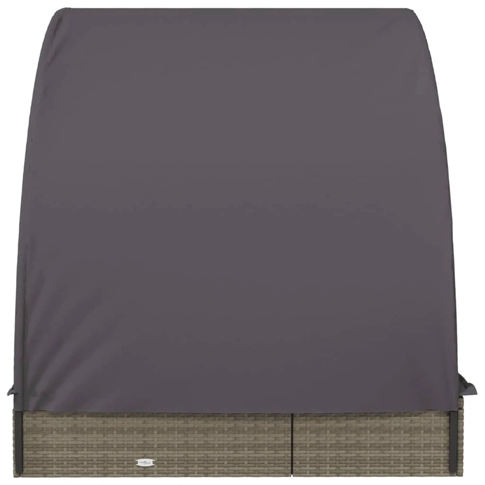 VIDAXL Transat 2 Places Avec Toit Rond Gris 211x112x140 Cm 6 VIDAXL Transat 2 Places Avec Toit Rond Gris 211x112x140 Cm – Image 6