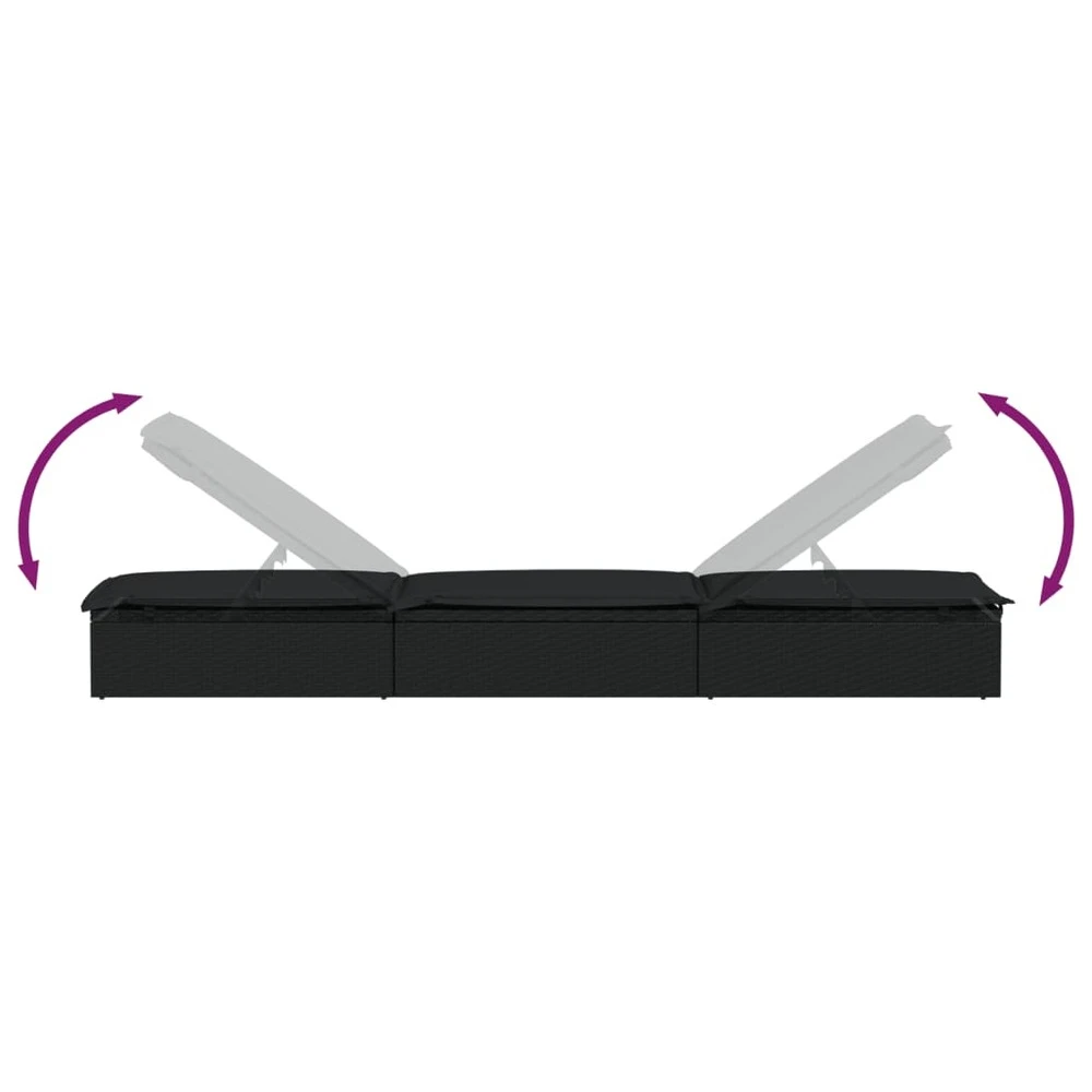 VIDAXL Transat Avec Table Noir Résine Tressée 7 VIDAXL Transat Avec Table Noir Résine Tressée – Image 7