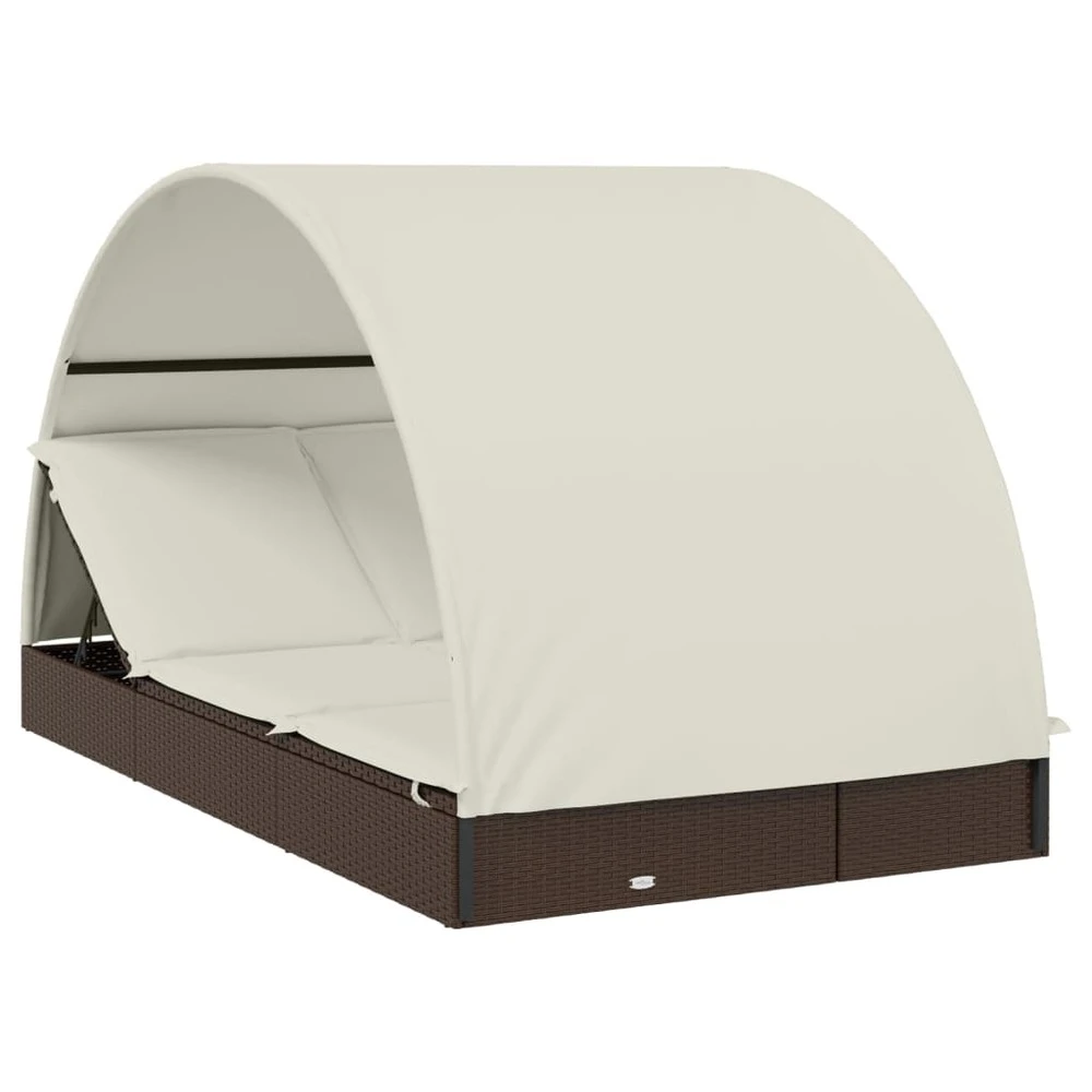 VIDAXL Transat 2 Places Avec Toit Rond Marron 211x112x140 Cm 1 VIDAXL Transat 2 Places Avec Toit Rond Marron 211x112x140 Cm