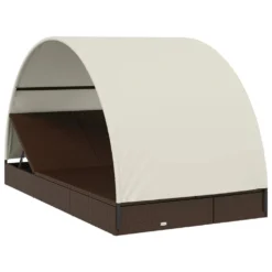 VIDAXL Transat 2 Places Avec Toit Rond Marron 211x112x140 Cm 9 VIDAXL Transat 2 Places Avec Toit Rond Marron 211x112x140 Cm -Konst Decor Magasin 645ecf03dc26d1.76233109