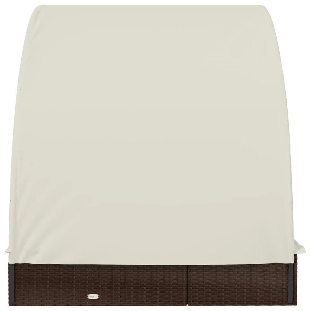 VIDAXL Transat 2 Places Avec Toit Rond Marron 211x112x140 Cm 6 VIDAXL Transat 2 Places Avec Toit Rond Marron 211x112x140 Cm – Image 6