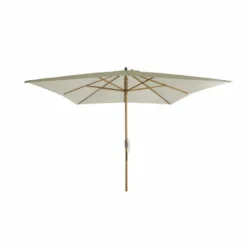 Parasol Droit Moana En Bambou Contreplaqué Et Tissu Beige Clair