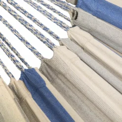 Toile De Hamac Rayée - Bleu Turquoise / Gris Clair / écru. 1 Personne. 100% Polycoton. 220x140cm 8 Toile De Hamac Rayée - Bleu Turquoise / Gris Clair / écru. 1 Personne. 100% Polycoton. 220x140cm -Konst Decor Magasin 64627e240f55b7.84826344