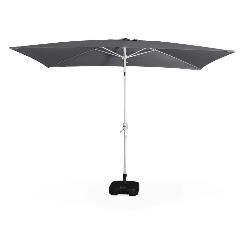Parasol Wissant. 2x3m. Couleur Gris. Mât Central. Aluminium Anodisé Orientable. Manivelle D'ouverture 4 Parasol Wissant. 2x3m. Couleur Gris. Mât Central. Aluminium Anodisé Orientable. Manivelle D'ouverture – Image 4