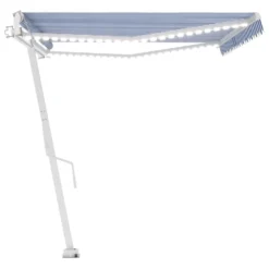 VIDAXL Auvent Automatique Capteur De Vent/led 500x300 Cm Bleu Et Blanc 11 VIDAXL Auvent Automatique Capteur De Vent/led 500x300 Cm Bleu Et Blanc -Konst Decor Magasin 64671606403063.39550843