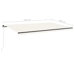 VIDAXL Auvent Manuel Rétractable 500x300 Cm Crème 13 VIDAXL Auvent Manuel Rétractable 500x300 Cm Crème -Konst Decor Magasin 6467160f4e5ed4.90597800