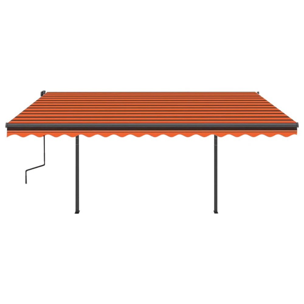 VIDAXL Auvent Automatique Rétractable Poteaux 4x3,5 M Orange Marron 4 VIDAXL Auvent Automatique Rétractable Poteaux 4x3,5 M Orange Marron – Image 4