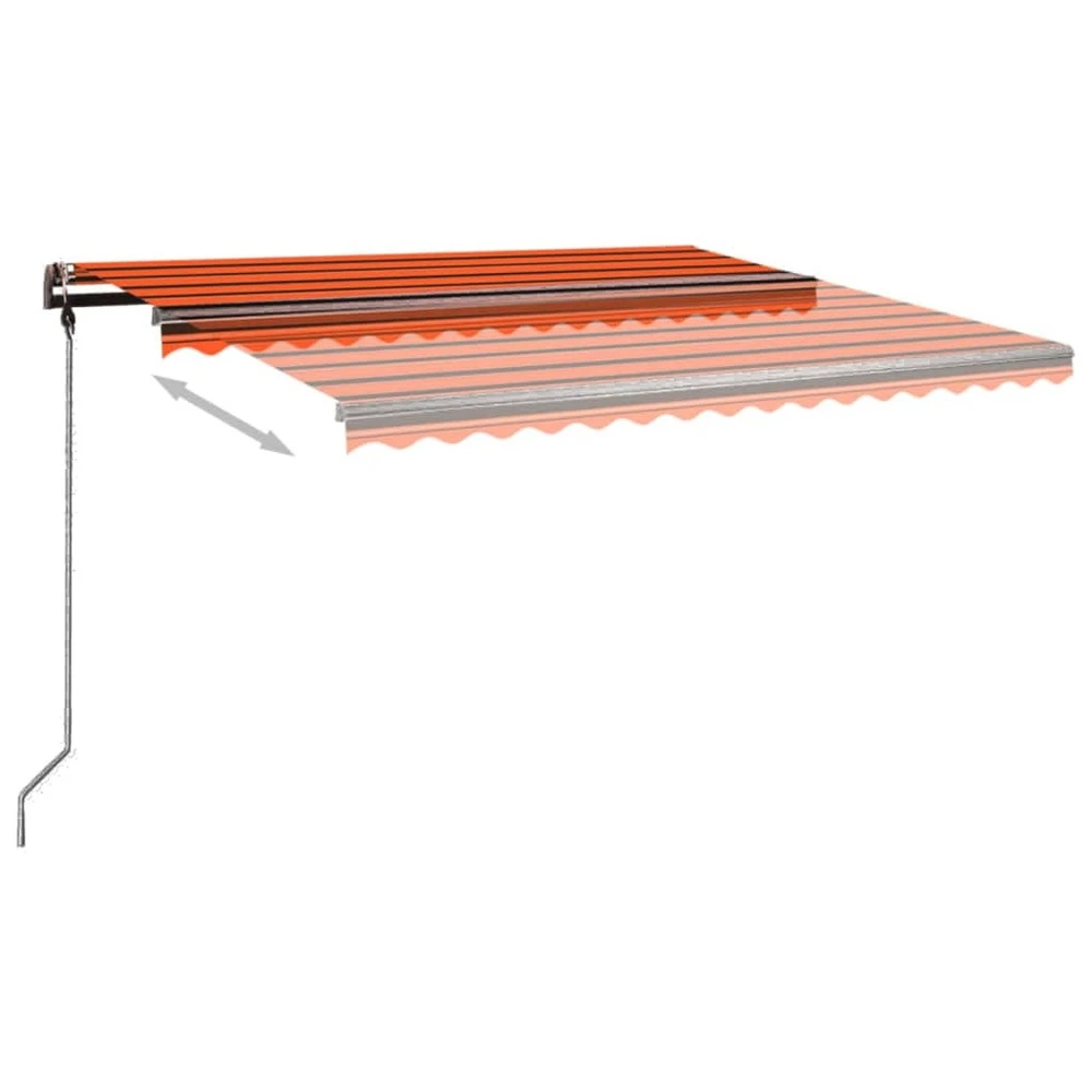 VIDAXL Auvent Automatique Rétractable Poteaux 4x3,5 M Orange Marron 3 VIDAXL Auvent Automatique Rétractable Poteaux 4x3,5 M Orange Marron – Image 3
