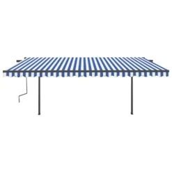 VIDAXL Auvent Manuel Rétractable Avec Poteaux 5x3 M Bleu Et Blanc 10 VIDAXL Auvent Manuel Rétractable Avec Poteaux 5x3 M Bleu Et Blanc -Konst Decor Magasin 6467161cc5c3e1.50184746
