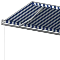 VIDAXL Auvent Manuel Rétractable Avec Poteaux 5x3 M Bleu Et Blanc 12 VIDAXL Auvent Manuel Rétractable Avec Poteaux 5x3 M Bleu Et Blanc -Konst Decor Magasin 6467161cd16fd1.52928282