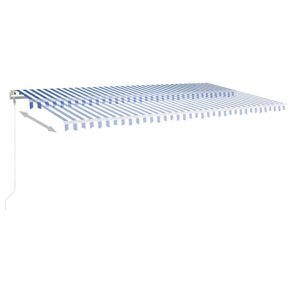 VIDAXL Auvent Automatique Capteur De Vent Led 600x350 Cm Bleu Et Blanc 3 VIDAXL Auvent Automatique Capteur De Vent Led 600x350 Cm Bleu Et Blanc – Image 3