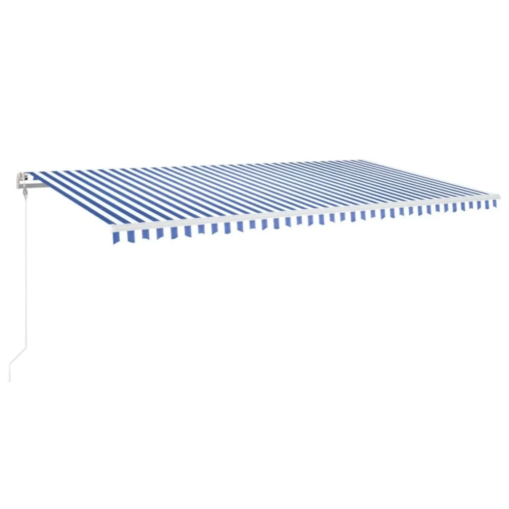 VIDAXL Auvent Automatique Capteur De Vent Led 600x350 Cm Bleu Et Blanc 2 VIDAXL Auvent Automatique Capteur De Vent Led 600x350 Cm Bleu Et Blanc – Image 2